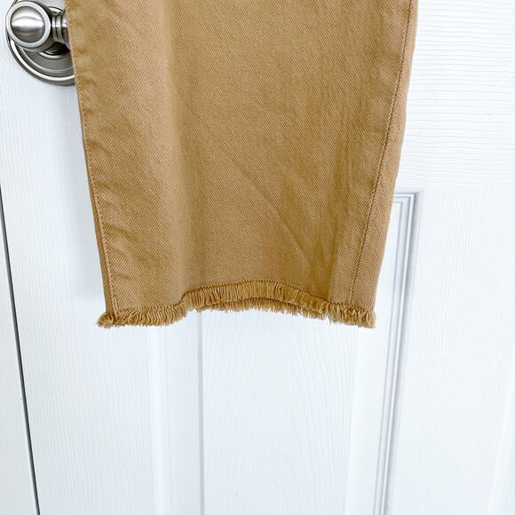 Torrid High-Rise Mom Straight Tan Jeans with Frayed Hems - Picture 6 of 10